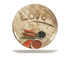 SATURNIA Love Confezione 6 Piatti Pizza, Porcellana, Assortito, 33 Cm
