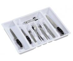 Kesper 30086 - Vassoio portaposate estraibile in plastica, dimensioni 29 - 50 cm x 38 x 6,5 cm, colore: Bianco