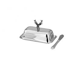 K/A - Burriera con testa di cervo, in argento, per 1/4 sterline di burro