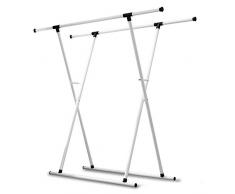 Zhengowen HO Appendini per Cappotti Stendibiancheria Pieghevole for Balcone Pieghevole a Doppio palo for Interni Appendiabiti Telescopico Stendibiancheria Appendiabiti Non Slip