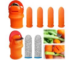 Coltello per Pollice, RosyFate 8 pezzi Gardening Thumb Knife, Coltello da Pollice in Silicone, attrezzi giardinaggio, per Giardinaggio, Raccolta di Ortaggi e Frutta