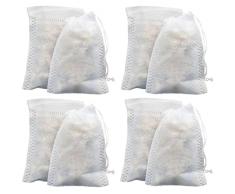 Voarge 200 pezzi Sacchetti usa e getta per tè, con chiusura a cordoncino, Sacchetti filtro per tè usa e getta, per cucinare, ammollo medicinale, filtro per tè, caffè, spezie
