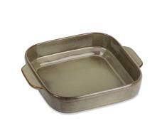 Vancasso Emma, Teglia da Forno in Porcellana Quadrata- Verde - Teglia in Ceramica - Casseruola con Smalto reattivo - Teglia rettangolare Multifunzione - Ideale per lasagne/pasta/torta，26x21.5x6cm