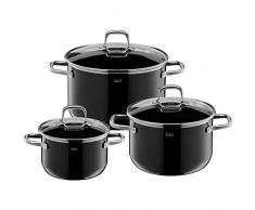 Silit Elegance Line Topfset Induktion Coperchio in Vetro, pentole a induzione, Non rivestite, Acciaio Inox 18/8