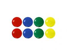 GUTE LINES, Calamite Rotondi per Decorazioni, Resina Fun Decorativa per Ufficio, Calendari, Lavagne, Maps, Magneti per il Frigorifero, Colorati (8 pezzi - 40 x 11mm)