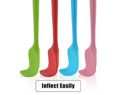 MOACC Spatole in Silicone - 500°F Resistente al Calore Spatola Antiaderente Gomma Raschietto Spatole Cucchiaio con Rivestimento Solido Igienico, Cuocere e Miscelare in Silicone Utensili, 4 Pezzi