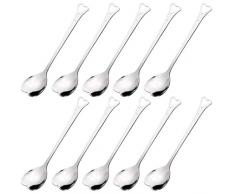 Hotaden Forma 10pcs Acciaio Inossidabile della Cucina Cuore Dessert Cucchiaio di caffè Accessori Zucchero Agitazione Cucchiaino Tavola
