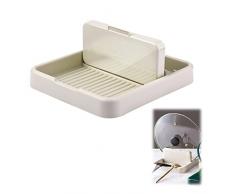 Poggia Cucchiaio con Supporto per Coperchio, Portacoperchio Pentole Appoggia Cucchiaio Cucina Poggia Utensili Cucina per Piano di Lavoro Piano Cottura Bancone da Cucina Pentola (Avorio)