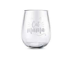Mamma Gatto Bicchieri Vino Regalo Compleanno Mamma Calice Vino Personalizzato ideeregali Personalizzati Regalo Mamma Compleanno Originale (Mamma Gatto)