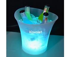 Kavolet Secchiello Ghiaccio LED da 5L, Secchiello per Ghiaccio Luminoso, per Vino e Champagne, Secchiello per Ghiaccio a LED, Secchiello Ghiaccio per Festival/Festa/Casa/Bar/Ristorante