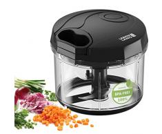 LEBENLANG Trita aglio cipolla verdure - Robot da cucina Manuale e Senza BPA | Nero per trita cipolla manuale | Cucina Manuale Trita verdure manuale formaggiera onion chopper food Affettatrice manuale