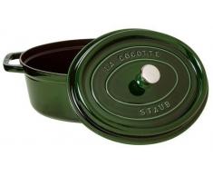 STAUB Casseruola/Cocotte in Ghisa, Ovale 29 cm, 4.25 Litri, Verde (Basilico)