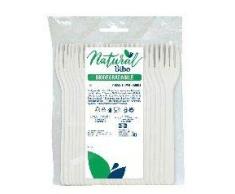 Natural Bibo Forchette Bianco Bioplastica, 50pz