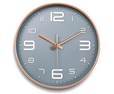 MULEVIP Orologio da Parete 30 cm Orologio da Parete Moderno, Orologio da Parete Silenzioso,Orologio da Parete Circolare Facile Lettura per Casa Ufficio Cucina - Alimentato a Batteria