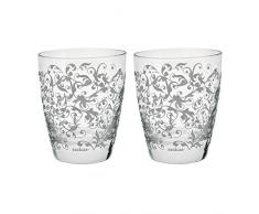 Excelsa Calici da Acqua Decorati, Vetro, Grigio, 2 Pezzi