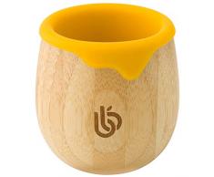 Tazza di Bambù per Bambini - Tazza Aperta da 150 ml con Custodia in Silicone per Bambini, Tazza di Transizione per Bambini Promuove il Baby-Led Weaning, le Abilità di Bere e le Abilità Motorie Orali