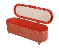 BESTonZON Vassoio Posate con Coperchio Piano Cucina Organizzatore Posate Scolapiatti Portautensili in Plastica Argenteria Contenitore per Stoviglie da Piano Cassetto Cucina - Arancione