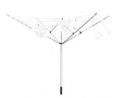 NEUN WELTEN Stendibiancheria da Giardino in Aluminium con Spazio di Stenditura 50 m, Stendino Ombrello (Argento - 50m)