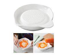 Cabilock Porcellana Grattugia Piatto di Ceramica Grattugia Piatto Del Bambino Cibo Grattugia per Lo Zenzero Cipolla Aglio Frutta Verdura Cioccolato