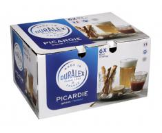 Duralex Picardie bicchiere da acqua 500ml, senza contrassegno di riempimento, 6 bicchiere