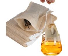 NEPAK 600 Pcs Sacchetti filtro per tè usa e getta,bustina di tè vuota,Sacchetti di tè usa e getta bustine di tè per tè sfuso(5 x 7 cm)