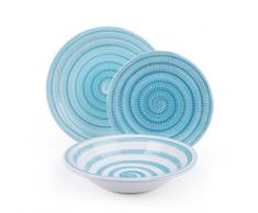 Excelsa Old Italy Servizio Piatti 18 Pezzi, Ceramica, Azzurro