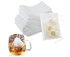 Newaner 600 Pezzo Filtro Tessuto in Carta Usa e Getta, 7cm X 9cm Filtro Tea Usa e Getta con Coulisse, Bustina di Tè, Filtro per Tè Aromatizzato, Spezie, Vaniglia, Lavanda, Caffè