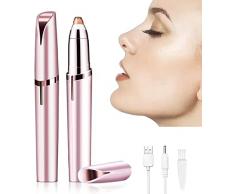 Epilatore Sopracciglia Donna, Epilatore Delle Sopracciglia, Sopracciglia Rasoio Depilatore Viso Donna per Sopracciglia, Labbra, Corpo, Peli del Viso (Champagne Oro)