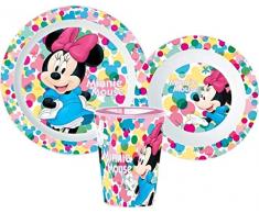 Set di stoviglie per bambini con piatto, ciotola e tazza (Minnie)