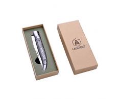 LAGUIOLE - Coltello Pieghevole Decorazione Veneziana - Confezione regalo - acciaio inossidabile - argento