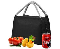 Pinsheng Borsa Frigo Pranzo Ufficio, Borsa Termica Porta Pranzo, Borsa Frigo Piccola, Borsa da Pranzo, Borsetta Pranzo al Sacco Isolato Sacchetto per Uomo Donna Ufficio Picnic (Nero)