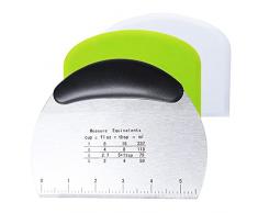 Tarocco Per Impasti,3 PCS Tagliapasta Multiuso Spatola in Acciaio Inossidabile e Raschietto in Plastica per Torte, Pizza, Pane e Cucina