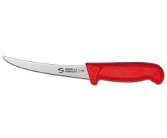 Sanelli Ambrogio S301.015R Ambrogio Sanelli-Supra Coltello Disosso Curvo. Manico Ergonomico in Polipropilene, Colore: Rosso. Lama: Curva, in Acciao Nitro-B Inox allazoto. Cm: 15, Stainless Steel