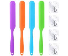 Bubuyun 8PCS Spatola in Silicone per Cucina Leccapentola Cucina Pennelli da Forno Spatole da Forno Utensili da Cucina Spatola, 4 Ganci Cucinare, per Cuocere al Forno Dolci, Torte alla Crema, ecc.