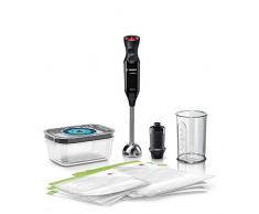Bosch, MS6CB61V1, ErgoMixx Frullatore a immersione con funzione Sottovuoto, 1000Watt, Cavo a spirale estendibile, plastica, nero, 1000 W