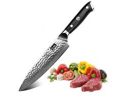 SHAN ZU Coltello di Damasco Coltello da Cucina Coltelli da Chef Giapponese Acciaio da 67 Strati- PRO Series