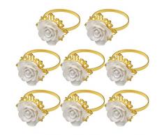 Anelli Portatovagliolo,CHENKEE 8 Pz Portatovaglioli Metallo Portatovaglioli Motivo Floreale Portatovaglioli Scavati Fibbie Universali Tovaglioli per Decor banchetti di nozze Cena del Tavolo da Pranzo