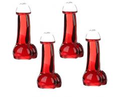 INFILM - Set di 4 bicchieri da vino da cocktail, trasparenti, ideali come regalo per San Valentino e compleanno, per KTV, bar, feste notturne (senza cannuccia)