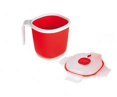 Snips |Tazza Per Microonde|Mug Per Bevande Calde e Zuppe |Contenitore per Microonde | 0,70 LT|Colore Rosso |14,5 x 14,5 x 12 cm |Linea Tempozero | |BPA Free | Made in Italy