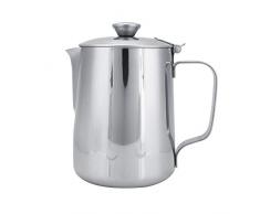 Tazza di Caffè - Jadeshay Caffettiera Lattiera con Schiuma di Latte Brocca con Coperchio Acciaio Inossidabile,per caffè Latte Art baristi Gli Amanti del Caffè (600ml)