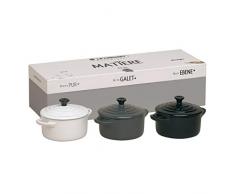 Le Creuset Set di 3 Mini Cocotte, Nero/Grigio/Bianco, 0.25 l