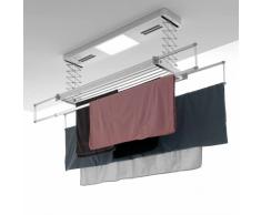 foxydry Pro, Stendibiancheria da soffitto riscaldante, stendino telecomandato con ventilazione calda in Alluminio e Acciaio per lenzuola 160x52x30 cm (150)