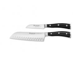 WÜSTHOF Set Coltelli da 2, Classic Ikon (1120360201), Incl. Santoku (Lama 17 cm) e Spelucchino (8 cm), Set Coltelli Cucina, Forgiati, Acciaio Inox
