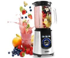 Duronic BL1200 Blender Frullatore da Tavolo 1200 W Acciaio Inox - Caraffa 1,8 L - Smoothies, Milkshakes, Frullati, Gaspachos - Funzioni Pulse/A impulsi, Tritaghiaccio, Auto - pulizia