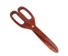 AZYQ Morsetto a Forbice da Cucina in Legno antiscottatura per Barbecue Pinza per servire Pinza per Pane per Pasticceria, Dessert, Insalata