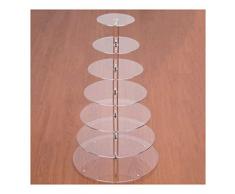 Alzata per torta Porta cupcake Alzata per torta Torta acrilica del banco di visualizzazione personalizzato Plexiglass prodotti ambientali stand Birthday Party Decoration Piatto espositore da dessert