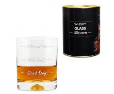 Froster Bicchiere da whisky Who cares con 3 livelli di umore, 300 ml, Regalo Originale per Uomo