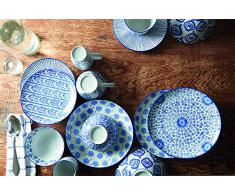 Fill 21306 Set 4 Piatti in Porcellana, Collezione Indaco, Fl.004 Indaco