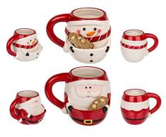 Tazza natalizia con scomparto per biscotti, tazza da caffè e vin brulé in ceramica