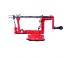 ARSUK Pela Mele con Ventosa con due Trafile Sbucciamele Affetta Mela Frutta Verdure Cutter Corer Affettatrice Peeling Cucina Macchina (Rosso)
